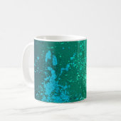 Mint Flurry Abstract Spatwerk Kunst Koffiemok (Voorkant links)