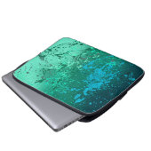 Mint Flurry Abstract Spatwerk Kunst Laptop Sleeve (Voorkant onderkant)