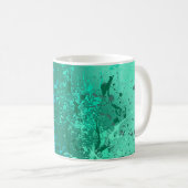 Mint Flurry Abstracte Spatart Koffiemok (Voorkant rechts)