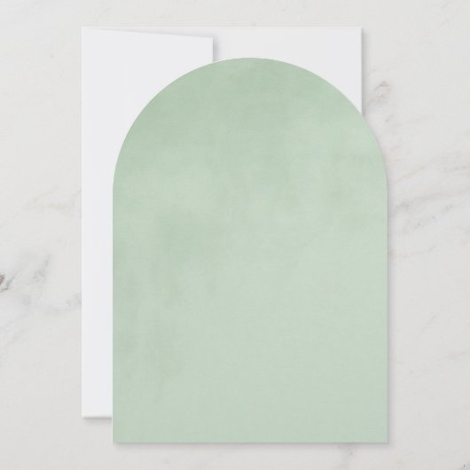 Mint Fluweel Textuur Elegante Boog Stijl Trouwen Kaart (Achterkant)