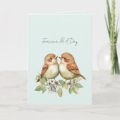 Mint Forever Love Birds Kaart (Voorkant)