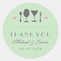 Mint  fork Spoon Wedding Dank je Sticker