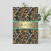 Mint Formele Camo Wedding RSVP-kaarten RSVP Kaartje (Staand voorkant)