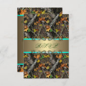 Mint Formele Camo Wedding RSVP-kaarten RSVP Kaartje (Voorkant / Achterkant)