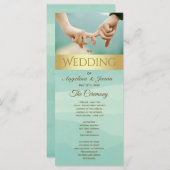 Mint foto bruiloft programma programmakaart (Voorkant / Achterkant)