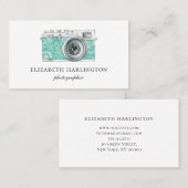 Mint foto camera kaart. Eenvoudige moderne fotogra Visitekaartje (Voorkant / Achterkant)