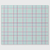 Mint Frost Plaid Wrapping Paper Roll Cadeaupapier (Vlak)