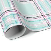 Mint Frost Plaid Wrapping Paper Roll Cadeaupapier (Rol Hoek)