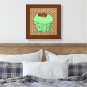 Mint-Frosted Chocolate Cupcake, Fractal Background Canvas Afdruk (Insitu (Slaapkamer))