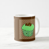 Mint-Frosted Chocolate Cupcake, Fractal Background Koffiemok (Voorkant rechts)
