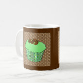Mint-Frosted Chocolate Cupcake, Fractal Background Koffiemok (Voorkant links)