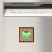 Mint Frosted Chocolate Cupcake, Fractal Background Magneet (Insitu (Vaatwasser))