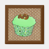 Mint Frosted Chocolate Cupcake, Fractal Background Magneet (Voorkant)