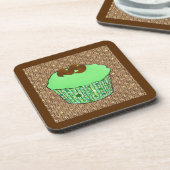 Mint-Frosted Chocolate Cupcake, Fractal Background Onderzetter (Linkerzijde)