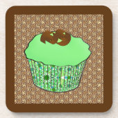 Mint-Frosted Chocolate Cupcake, Fractal Background Onderzetter (Voorkant)