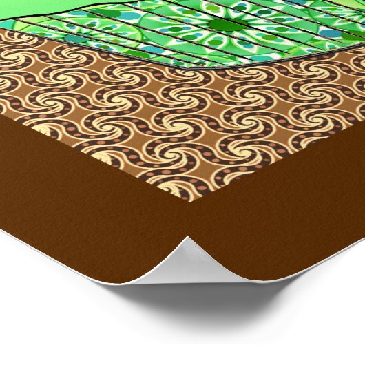 Mint-Frosted Chocolate Cupcake, Fractal Background Poster (Hoek)