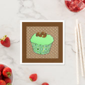 Mint-Frosted Chocolate Cupcake, Fractal Background Servet (Insitu)