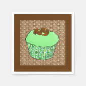 Mint-Frosted Chocolate Cupcake, Fractal Background Servet (Voorkant)
