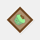 Mint-Frosted Chocolate Cupcake, Fractal Background Servet (Hoek)