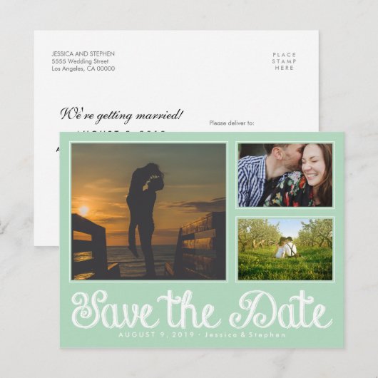 Mint Fun Chalk sparen het Briefkaart van de Collag (Voorkant / Achterkant)