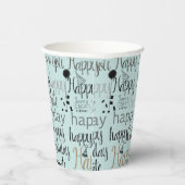 Mint Fun Happy Balloons Birthday Papieren Bekers (Rechts)