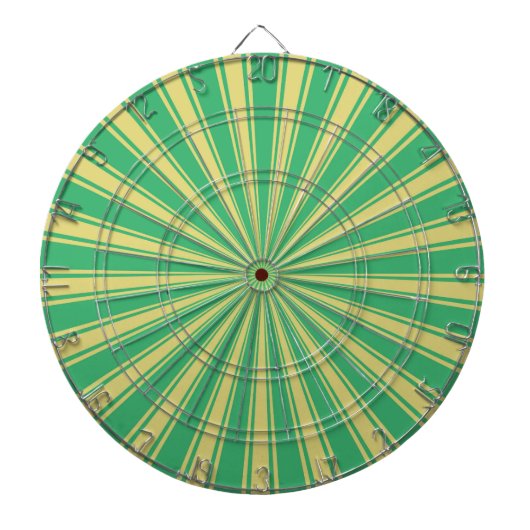 Mint Funky Sun Rays Retro Stripes Dartbord (Voorkant)