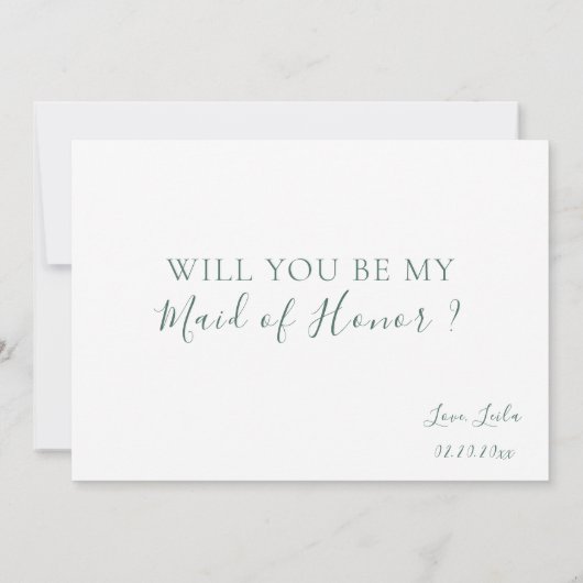 Mint Funny Bridesmaid / Maid of Honor proposal Kaart (Achterkant)