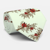 Mint Funny Ladybug Couple voor man Stropdas (Opgerold)