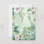 Mint Garden Elegance Wedding Invitation Kaart (Achterkant)