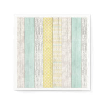 Mint & Geel Boho Geometrisch Patroon Rustic Hout