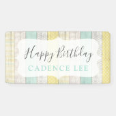 Mint & geel fijn hout — fijn hout — geel spandoek (Horizontaal)