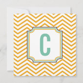 Mint Geel Modern Zig Zag Typografie Bruiloft Kaart (Achterkant)