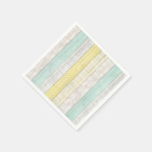 Mint & gele Boho Geometric Pattern Rustic Wood Servet (Hoek)