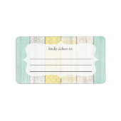 Mint gele katoen, bijtend hout, groot schrijfbaar etiket (Voorkant)