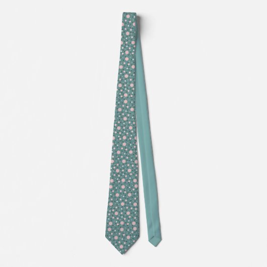 Mint Geo Hexagon & Charcoal Triangle Tie Stropdas (Voorkant)