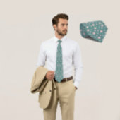 Mint Geo Hexagon & Charcoal Triangle Tie Stropdas