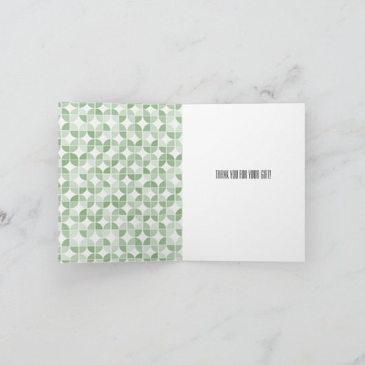 Mint geometrische Abstracte dank u Bedankkaart (Binnen)