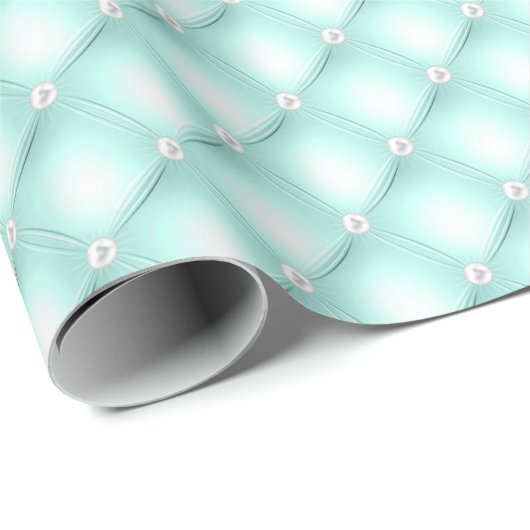 Mint getufte parels cadeaupapier (Rol Hoek)