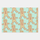 Mint Gingerbread Cookies Wrapping Paper (Voorkant 3)