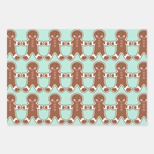 Mint Gingerbread Cookies Wrapping Paper (Voorkant)