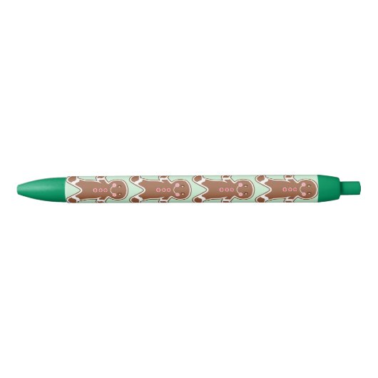Mint Gingerbrood kerstkoekjes met schrijfpen Blauwe Inkt Pen (Voorkant)