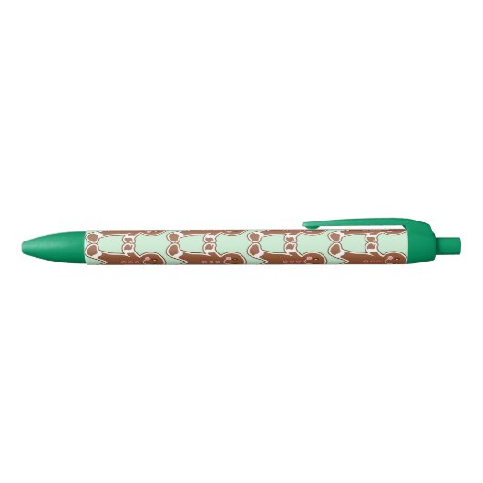 Mint Gingerbrood kerstkoekjes met schrijfpen Blauwe Inkt Pen (Bovenkant)
