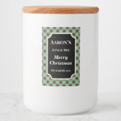 Mint Gingham Food Kitchen Labels Gift Stickers (Voorkant)