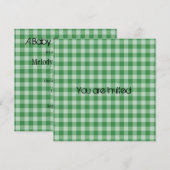 Mint Gingham Plaid-Baby shower Kaart (Voorkant / Achterkant)