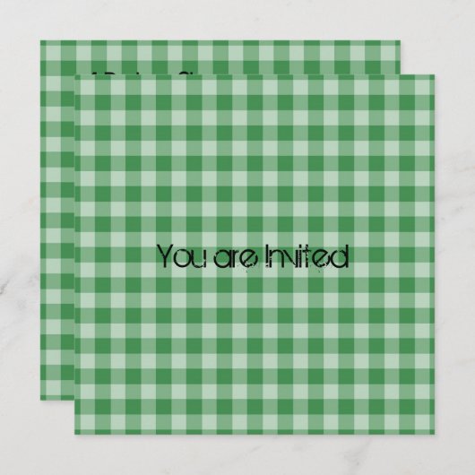 Mint Gingham Plaid-Baby shower Kaart (Voorkant / Achterkant)