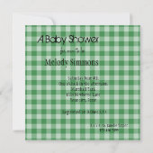 Mint Gingham Plaid-Baby shower Kaart (Achterkant)