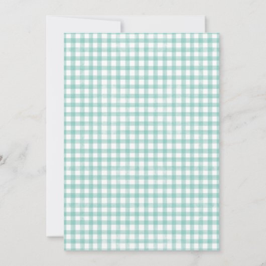 Mint Gingham Vind de gast die douche spel Kaart (Achterkant)