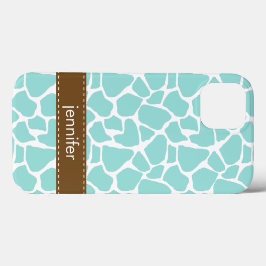 Mint Giraffe Patroon Case-Mate iPhone Case (Achterkant (horizontaal))