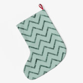 Mint Glam Chevron zigzag strepen Grote Kerstsok (Achterkant (Hangend))