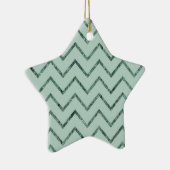 Mint Glam Chevron zigzag strepen Keramisch Ornament (Rechts)